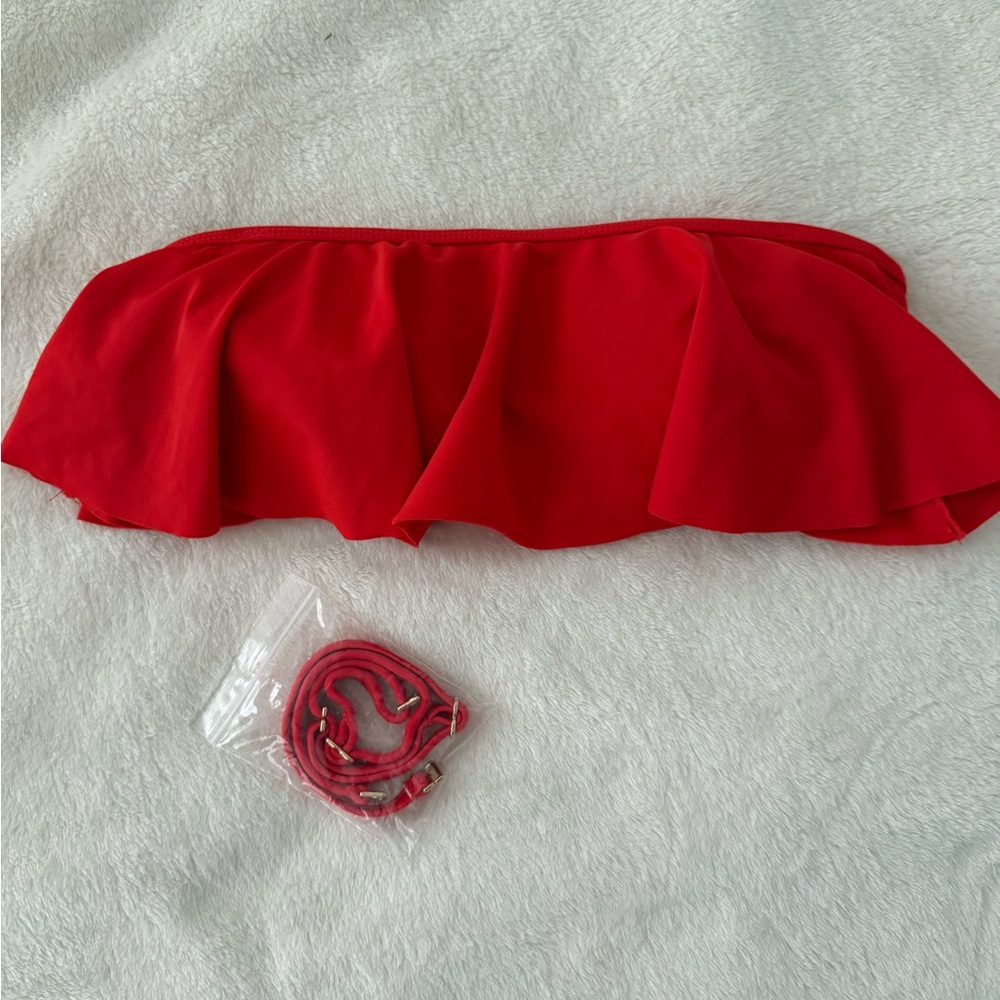 Xhilaration Red Ruffle Bikini Top